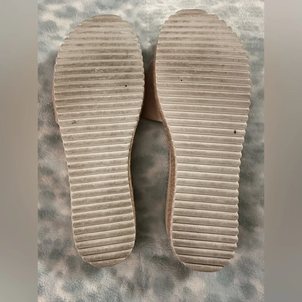 KATE SPADE Zira Slide Sandals Women’s 6 Suede Espadrille Platform Nude Blush NEW